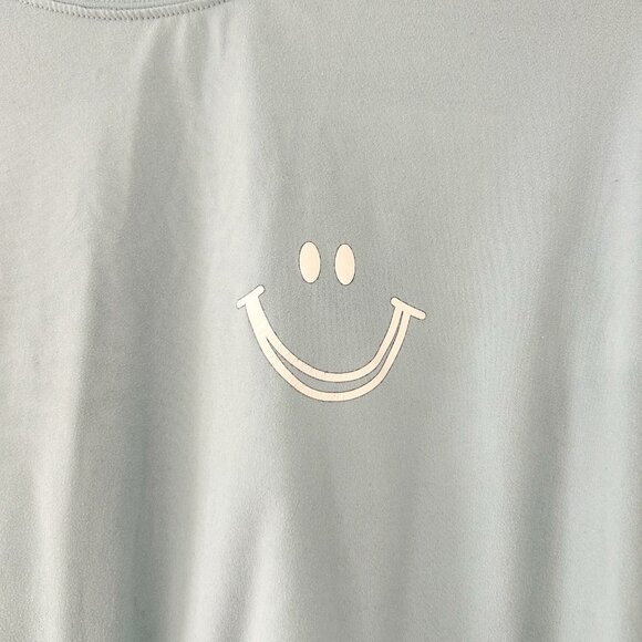 SHEIN Blue Oversized Smiley Face Graphic T-Shirt Size Small Short Sleeve EUC - Picture 3 of 4